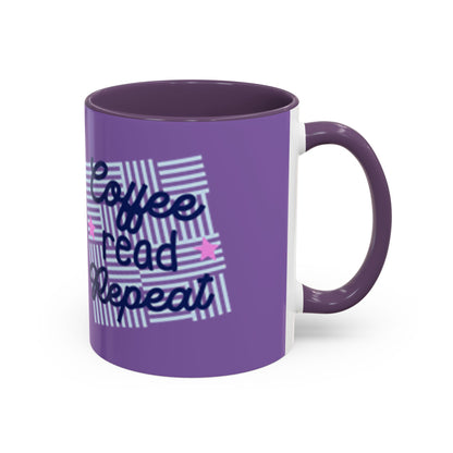 Coffee Read Repeat Accent Mug - Perfect Gift for Book Lovers