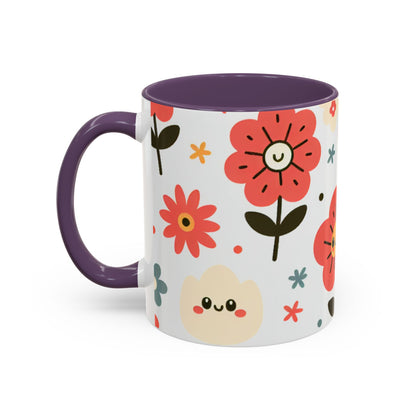 Cheerful Floral Accent Coffee Mug - Happy Vibes for Every Sip