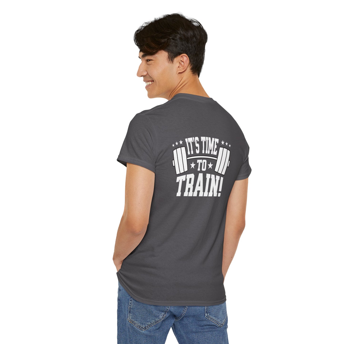 Fitness Motivation Unisex Heavy Cotton Tee - 'It's Time to Train!'