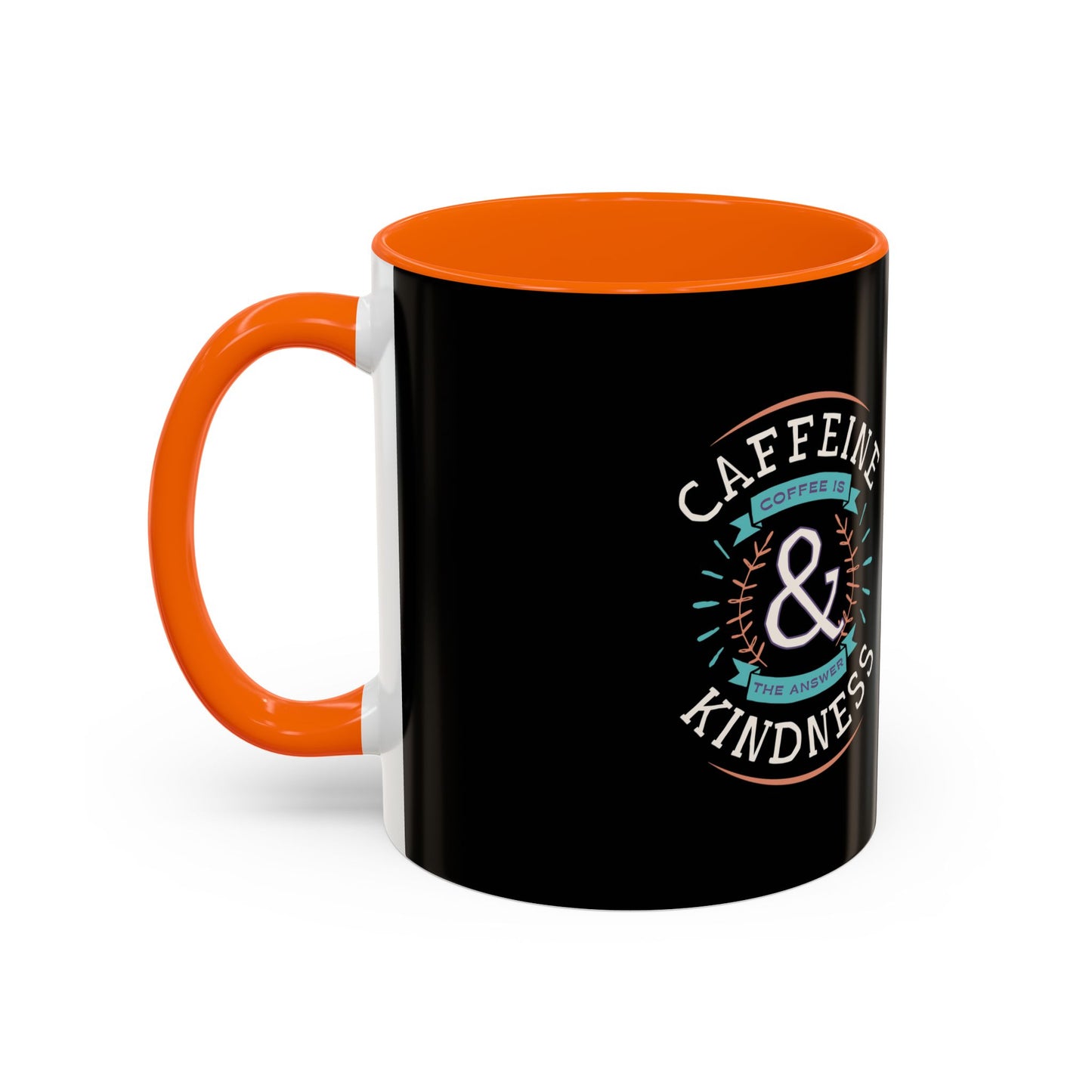 Caffeine & Kindness Coffee Mug - 11oz & 15oz Black Accent Mug