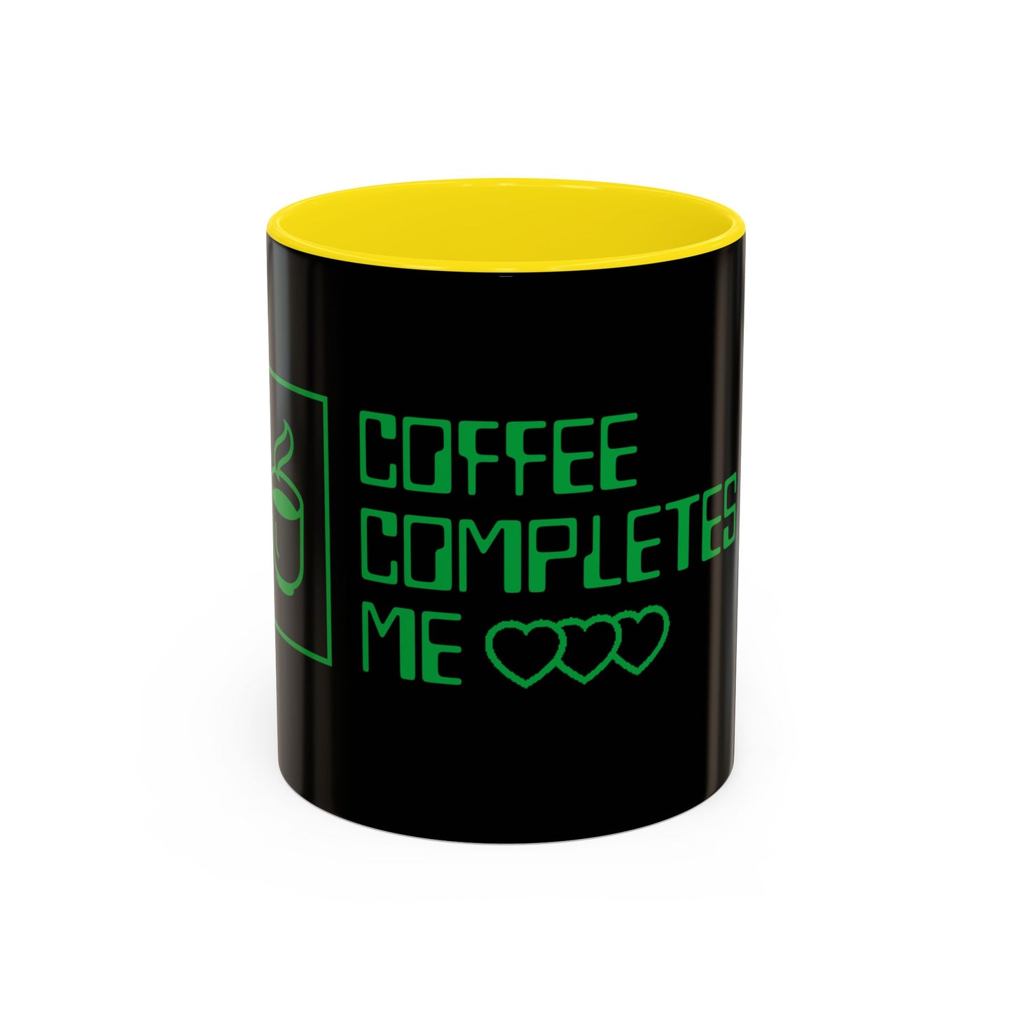 Coffee Completes Me Mug - Black Accent Coffee Cup for Coffee Lovers