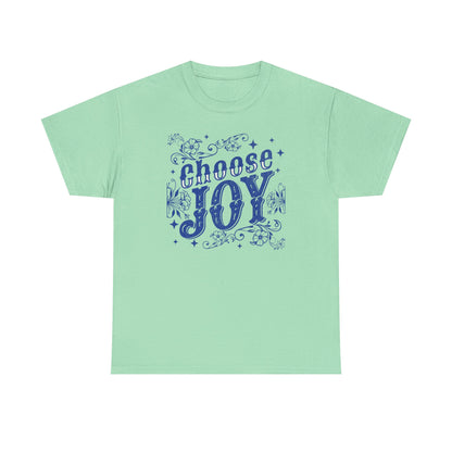 Choose Joy Men  Heavy Cotton Tee - Positive Vibes T-Shirt for Everyday Wear