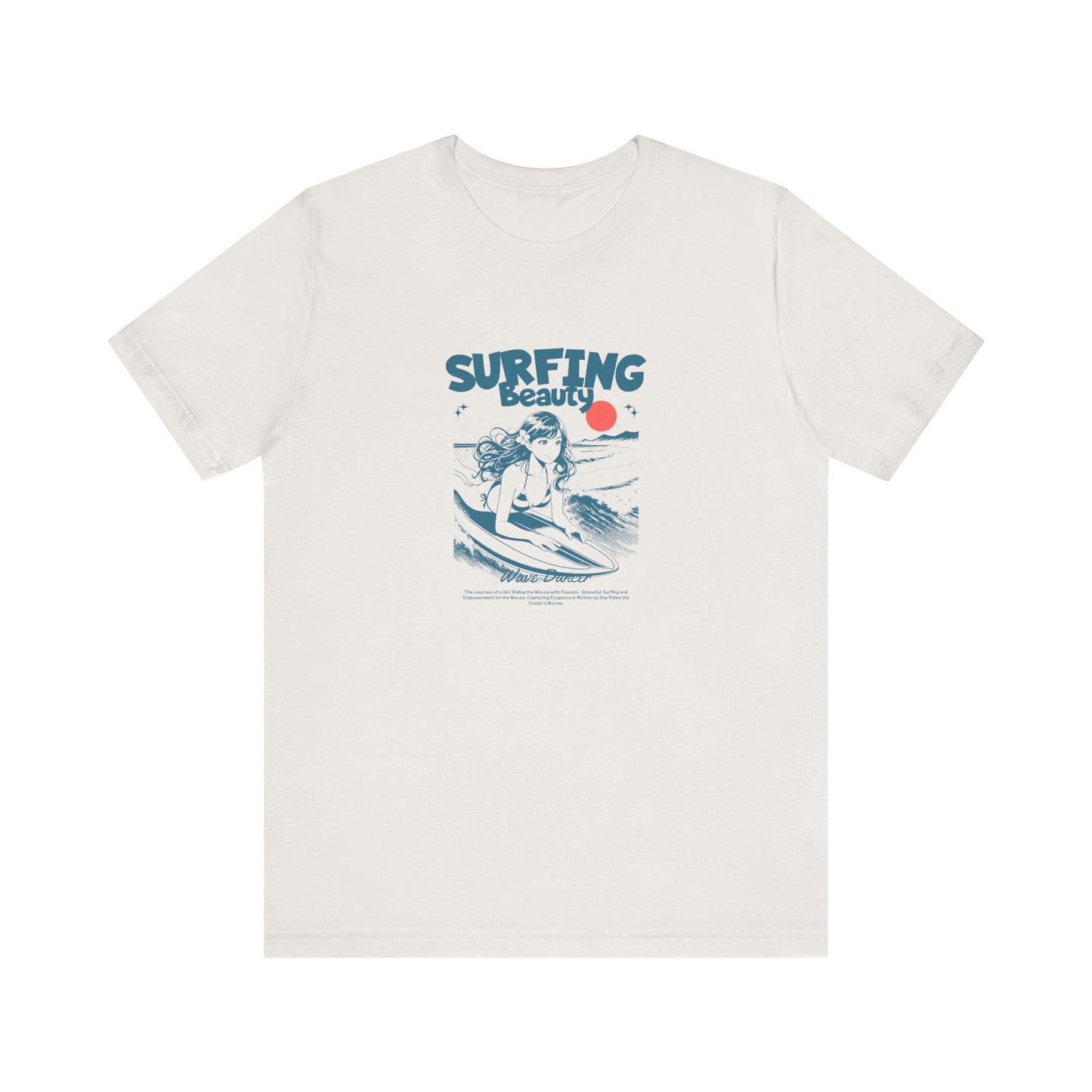 Surfing Beauty Unisex Tee - Vintage Style Short Sleeve T-Shirt