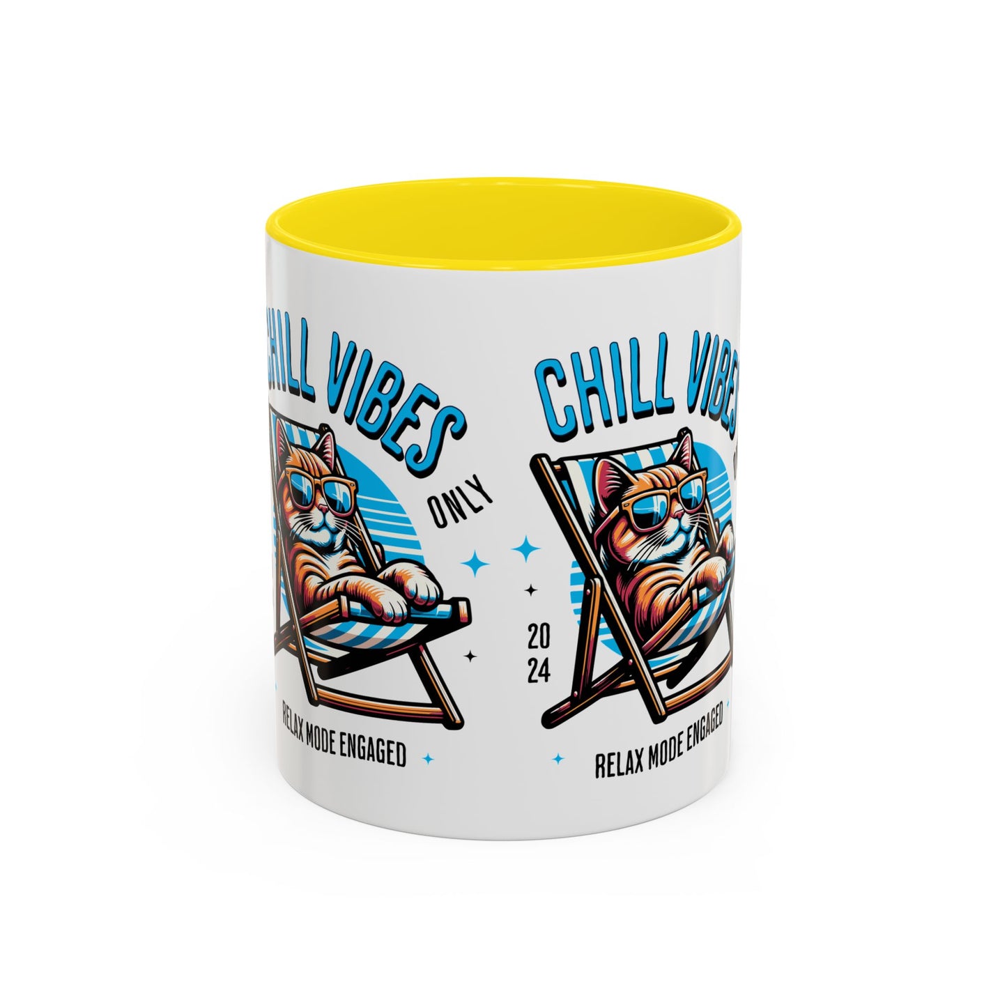 Chill Vibes Only Cat Coffee Mug - Relax Mode Engaged