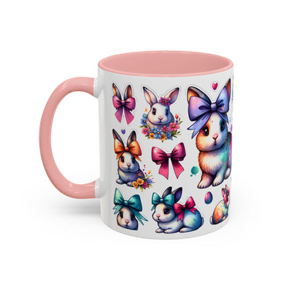 Colorful Bunny-Themed Accent Coffee Mug - Perfect for Spring Gifting!