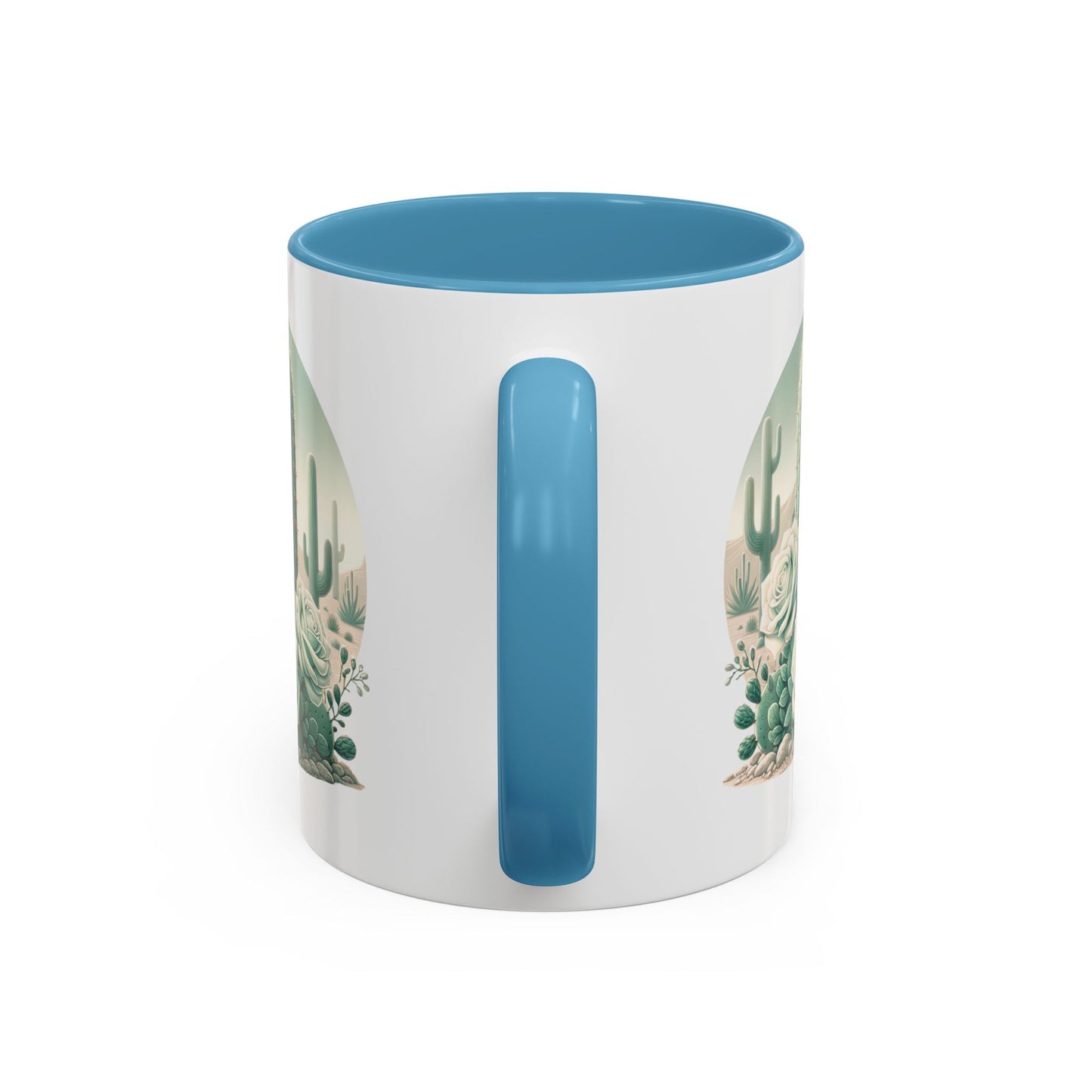 Cactus & Rose Accent Coffee Mug - Stylish 11/15oz Drinkware for Nature Lovers