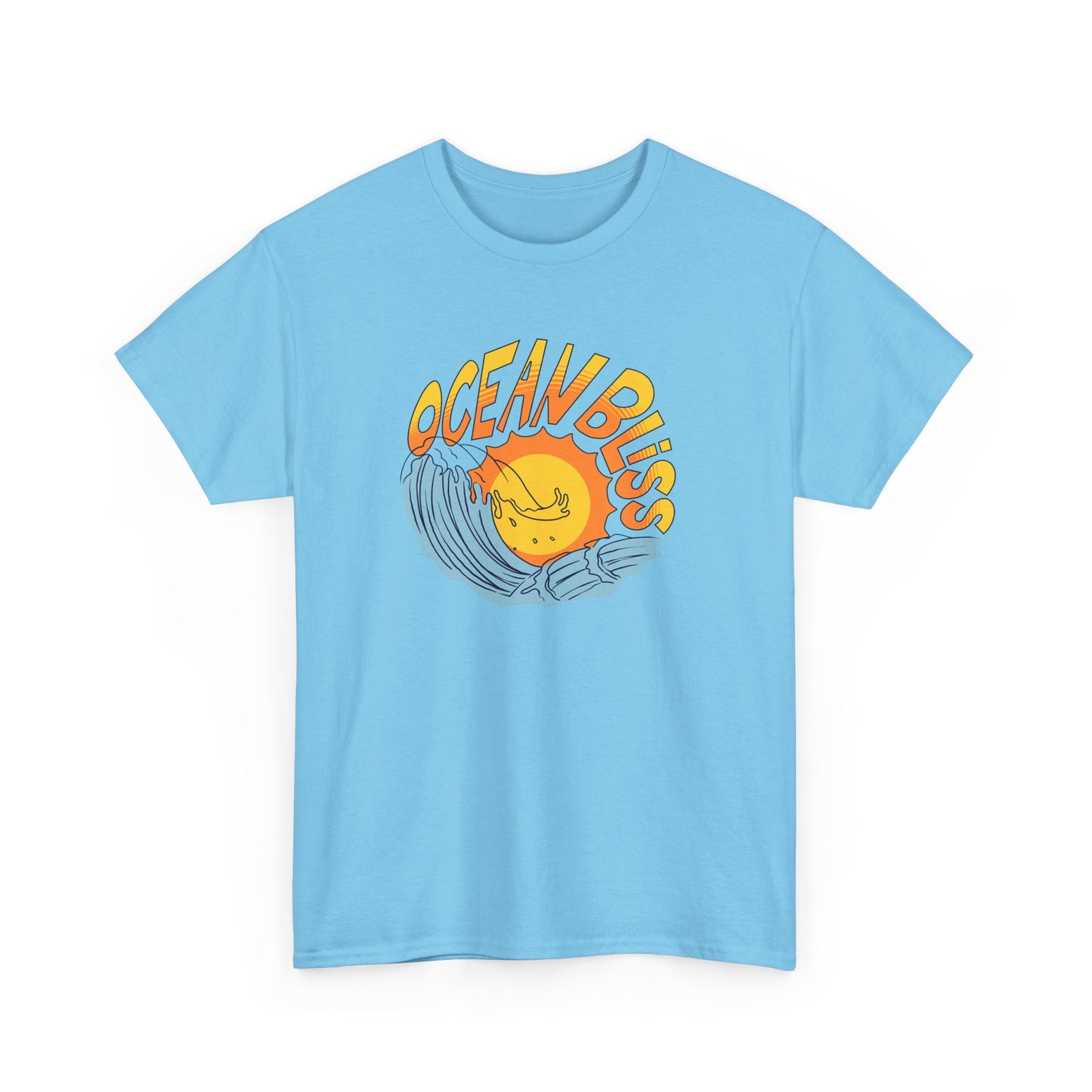 Ocean Bliss Women Heavy Cotton Tee - Relaxed Vibe for Beach Lovers