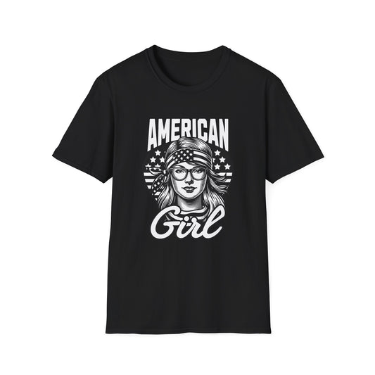 American Girl Graphic Unisex Softstyle T-Shirt - Perfect for Summer Celebrations