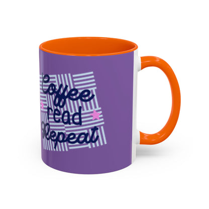 Coffee Read Repeat Accent Mug - Perfect Gift for Book Lovers