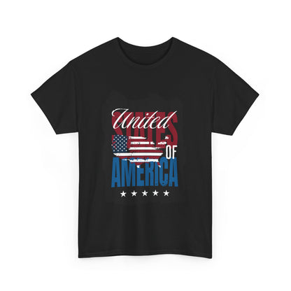 Patriotic Unisex Heavy Cotton Tee - United of America Design