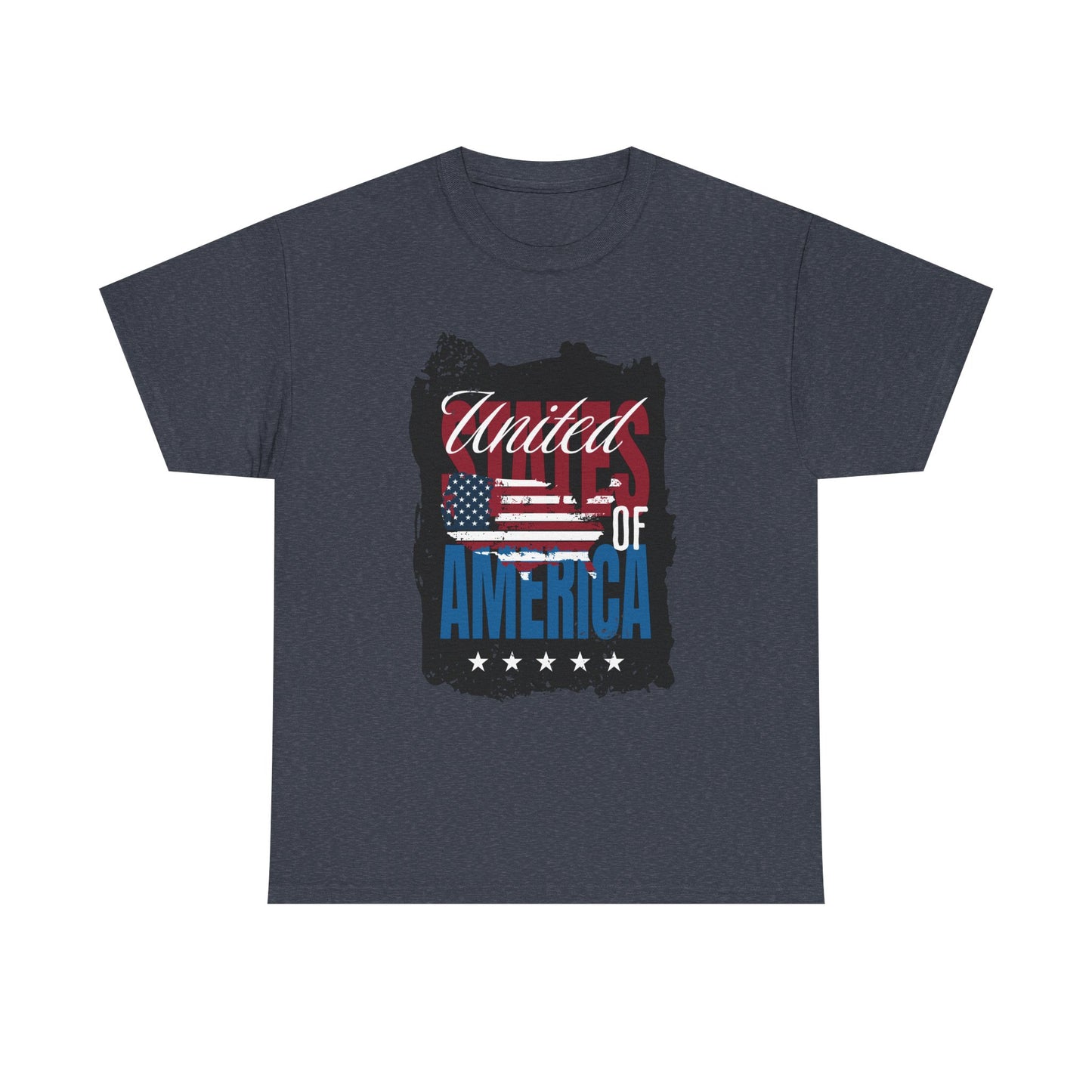 Patriotic Unisex Heavy Cotton Tee - United of America Design