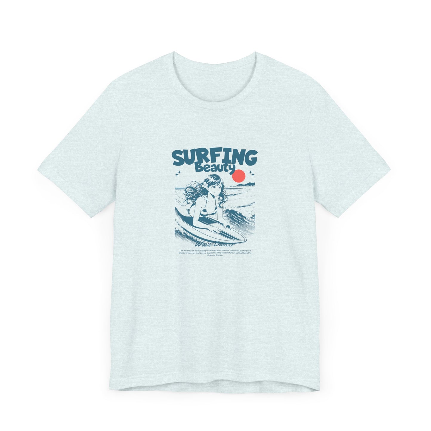 Surfing Beauty Unisex Tee - Vintage Style Short Sleeve T-Shirt