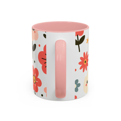 Cheerful Floral Accent Coffee Mug - Happy Vibes for Every Sip