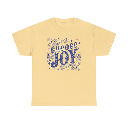 Choose Joy Men  Heavy Cotton Tee - Positive Vibes T-Shirt for Everyday Wear