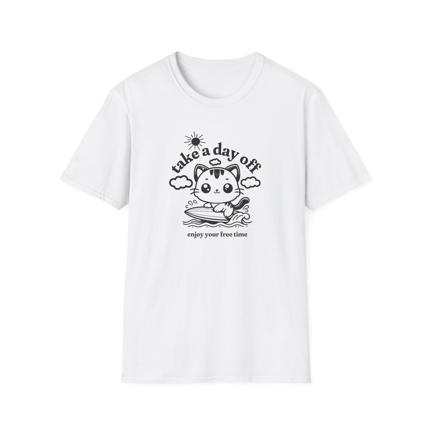 Cute Cat "Take a Day Off" Unisex Softstyle T-Shirt