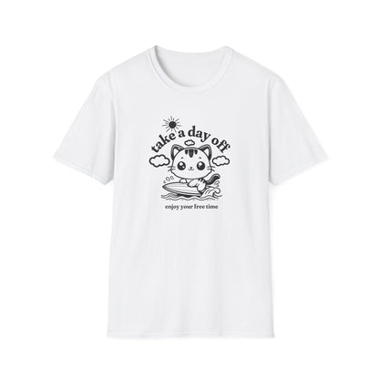 Cute Cat "Take a Day Off" Unisex Softstyle T-Shirt