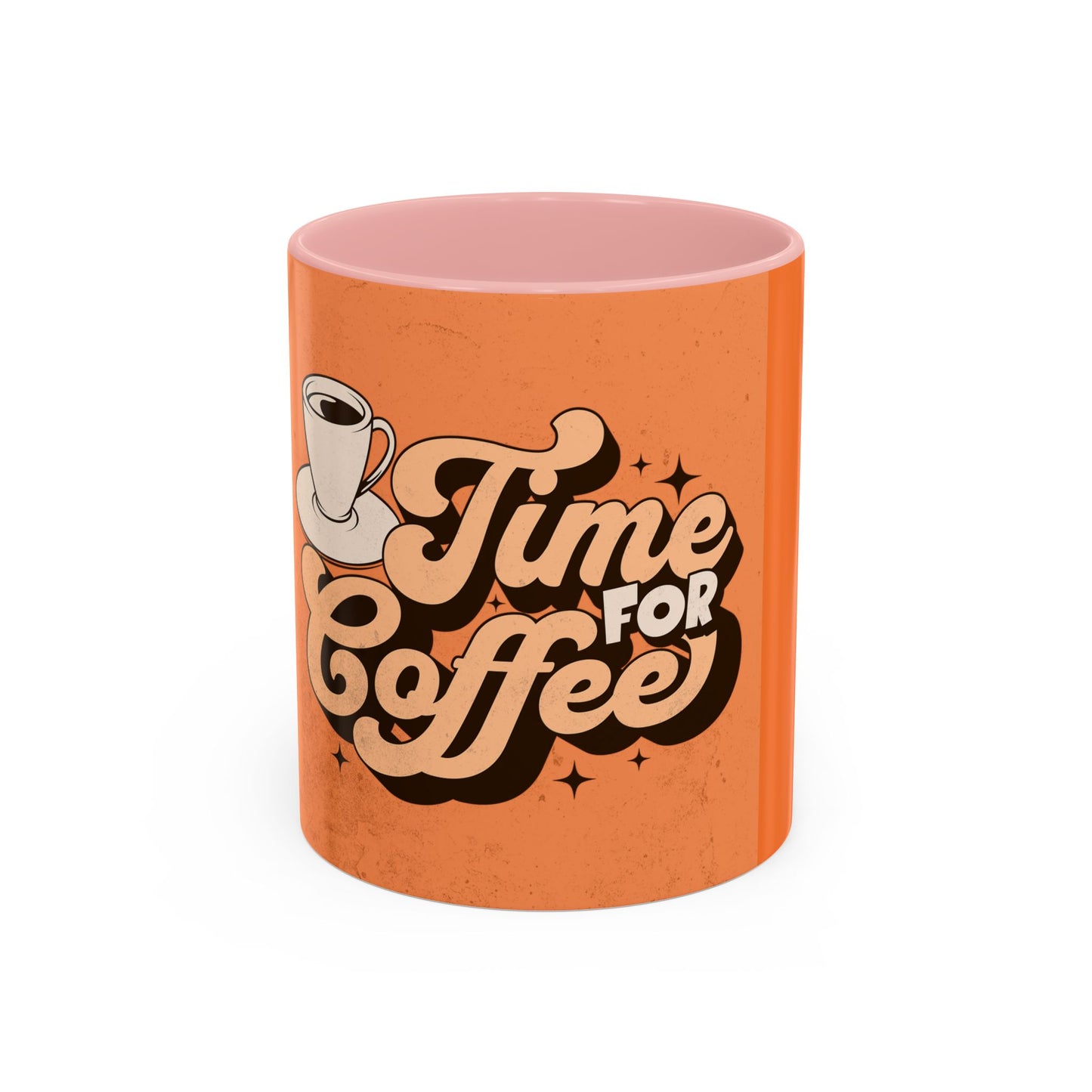 Time for Coffee Accent Mug - 11oz & 15oz - Fun Retro Coffee Cup for Coffee Lovers