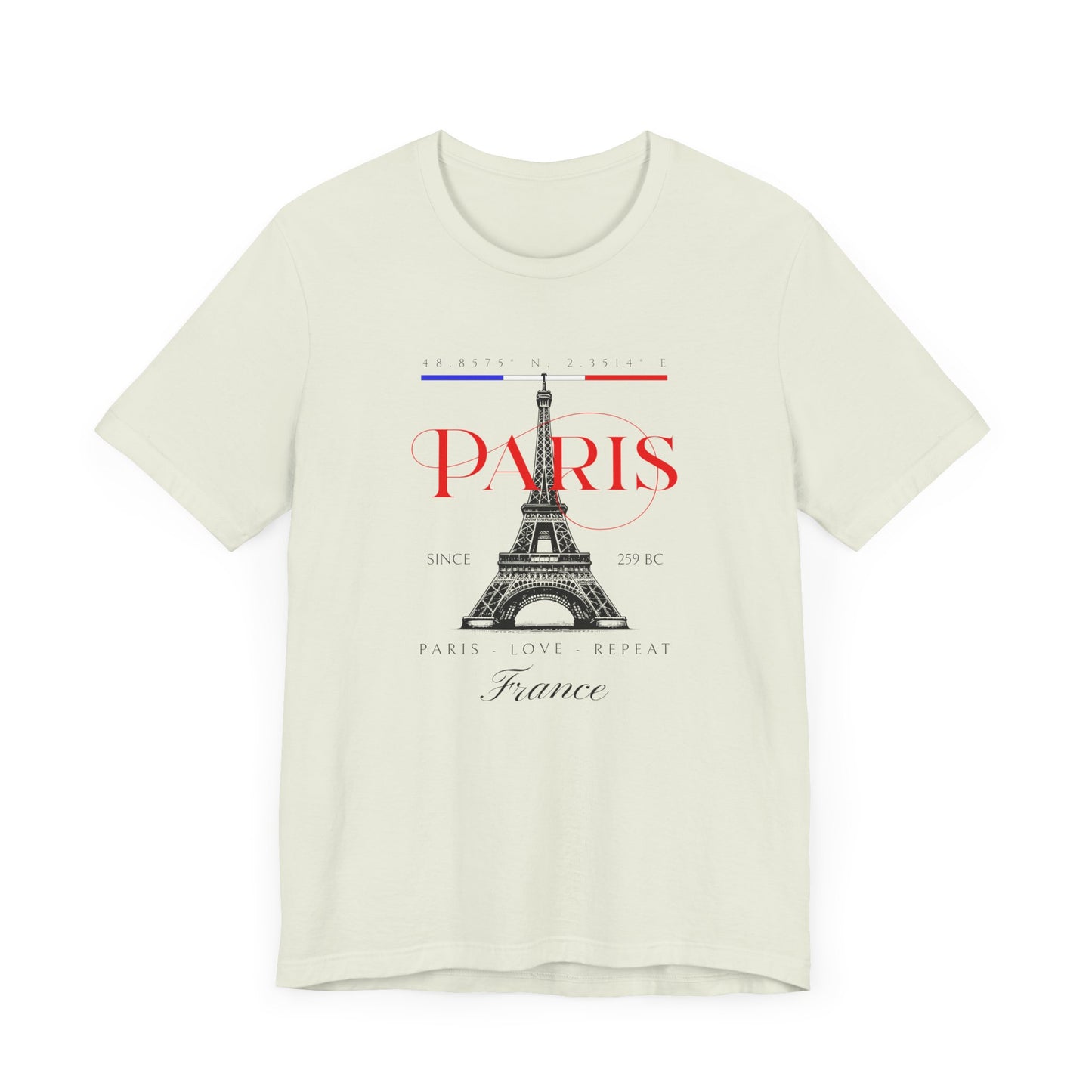 Paris Love Unisex Jersey Tee - Eiffel Tower Graphic Shirt