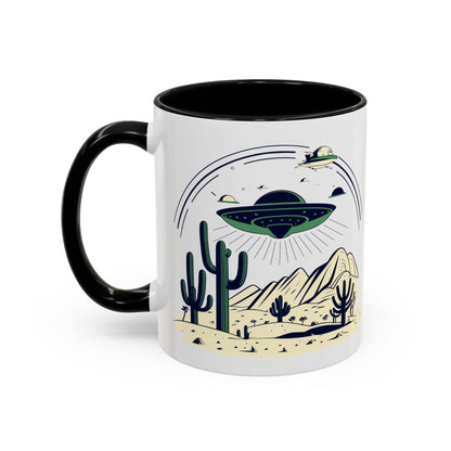 Retro UFO Accent Coffee Mug - Perfect for Sci-Fi Lovers and Gift Giving