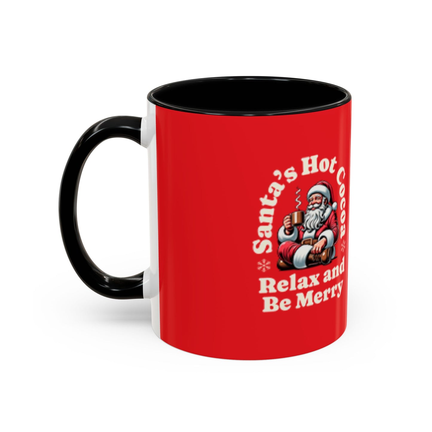 Santa's Hot Cocoa Accent Coffee Mug - Relax and Be Merry - Perfect Holiday Gift