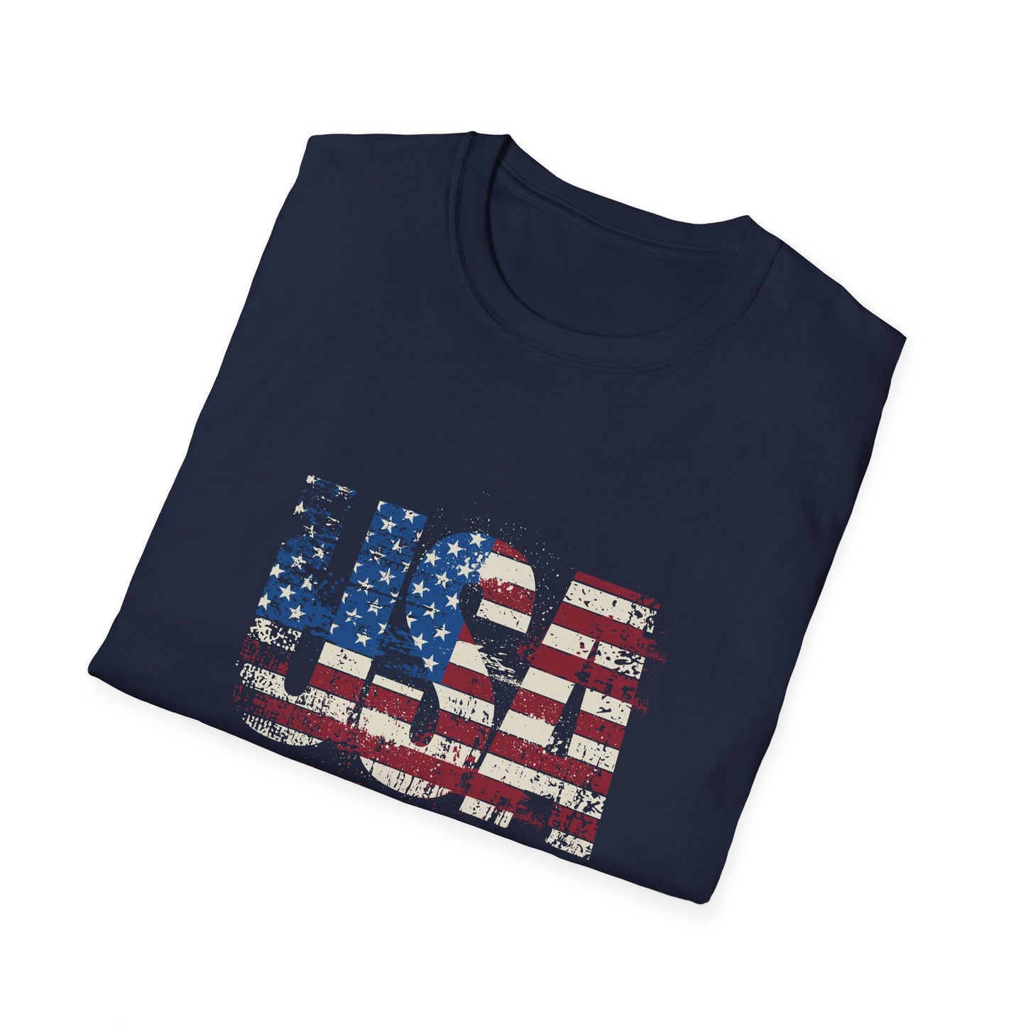 Unisex Softstyle T-Shirt - USA Flag Design, Made in America - Patriotic Apparel for Independence Day and Everyday Wear