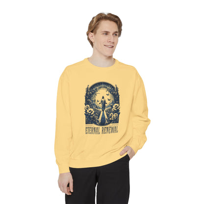 Eternal Renewal Unisex Sweatshirt - Comfortable Garment-Dyed Apparel for Spring & Nature Lovers