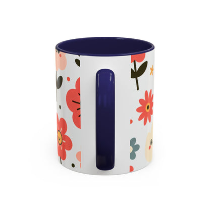 Cheerful Floral Accent Coffee Mug - Happy Vibes for Every Sip