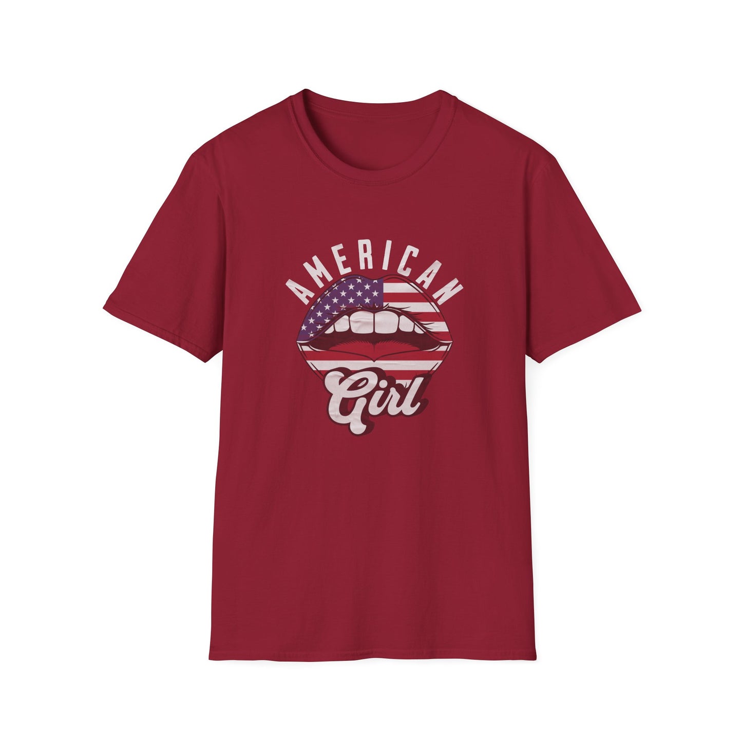 American Girl Graphic T-Shirt - Softstyle Unisex Tee for Patriotic Celebrations