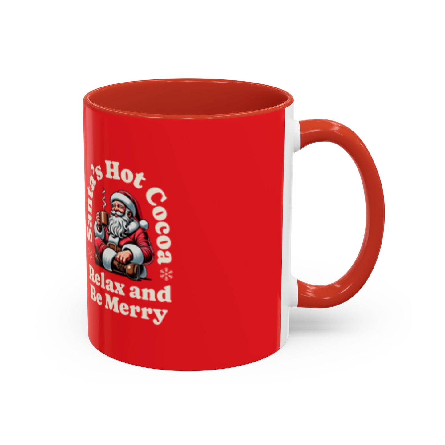 Santa's Hot Cocoa Accent Coffee Mug - Relax and Be Merry - Perfect Holiday Gift