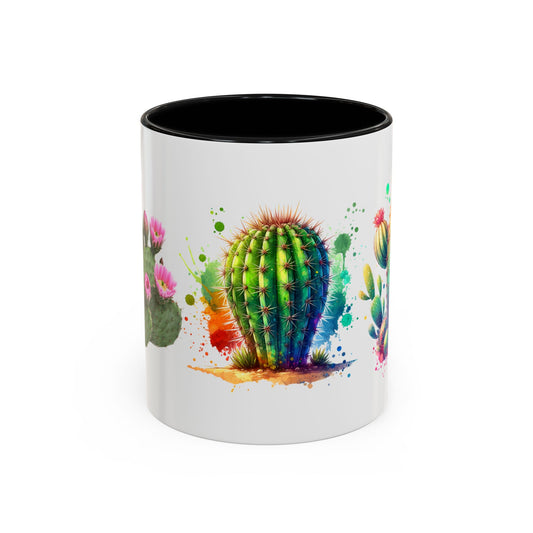 Colorful Cactus Accent Coffee Mug - Perfect Gift for Plant Lovers