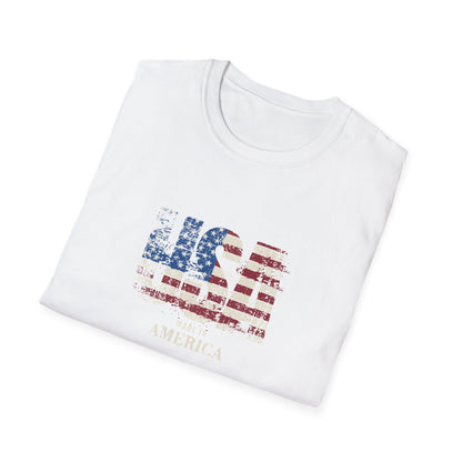 USA Flag Unisex Softstyle T-Shirt - Celebrate America in Comfort