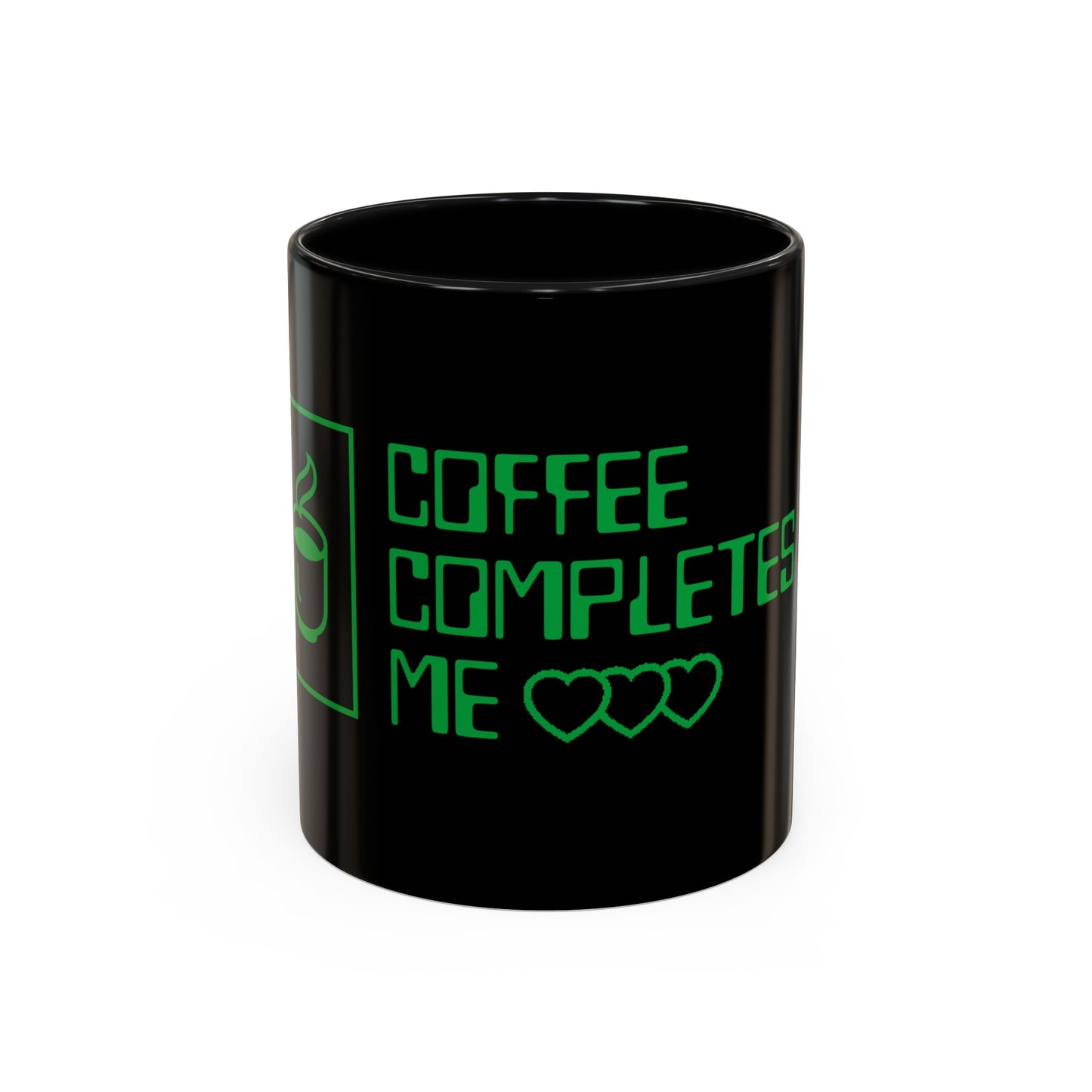 Coffee Completes Me Mug - Black Accent Coffee Cup for Coffee Lovers