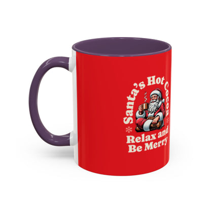 Santa's Hot Cocoa Accent Coffee Mug - Relax and Be Merry - Perfect Holiday Gift