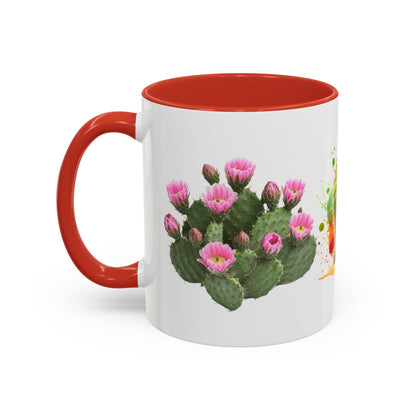 Colorful Cactus Accent Coffee Mug - Perfect Gift for Plant Lovers