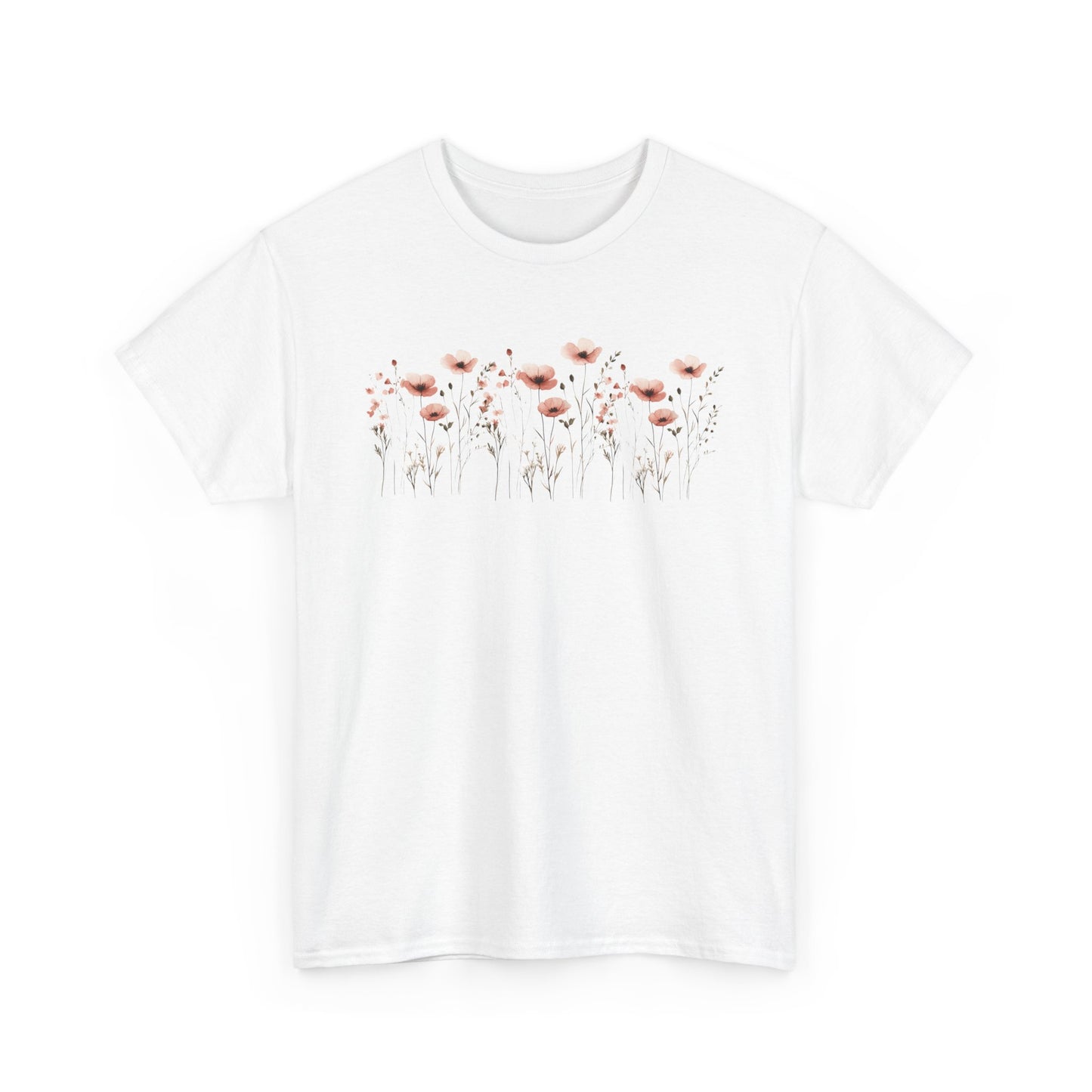 Floral Design Women's  Heavy Cotton Tee - Perfect for Casual Outings and Gifts