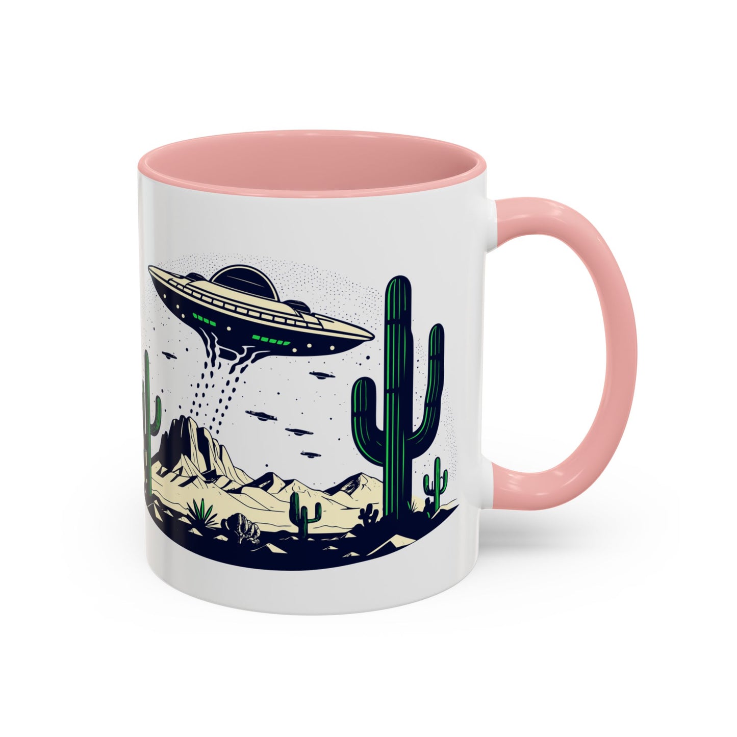 Retro UFO Accent Coffee Mug - Perfect for Sci-Fi Lovers and Gift Giving