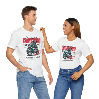 Motorcycle Racing Champion Tee - Powered by Dreams & Biker Design