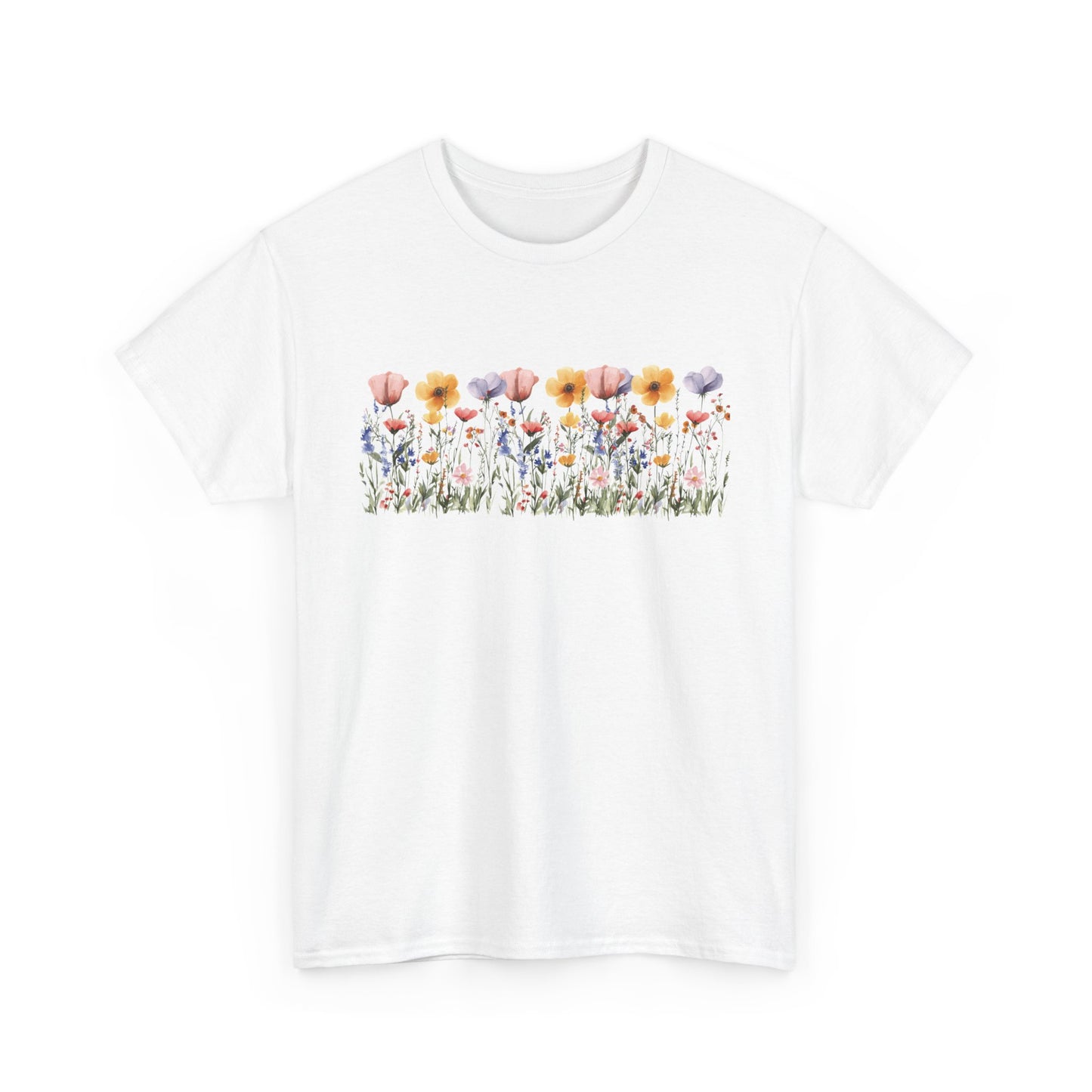 Floral Garden Women Heavy Cotton Tee - Comfortable, Stylish Nature-Inspired T-Shirt