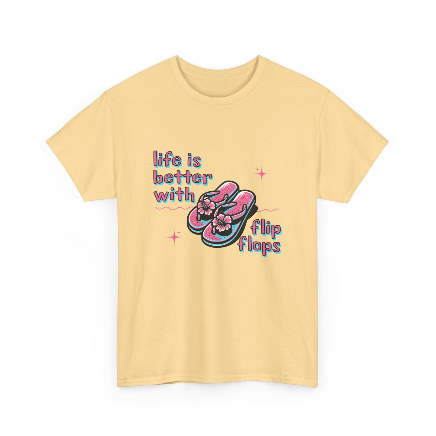 Flip Flop Vibes women Heavy Cotton Tee - Life is Better with Flip Flops