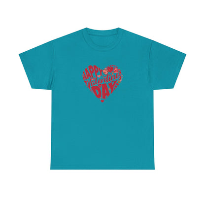 Valentine's Day Unisex Heavy Cotton Tee - Happy Heart Design