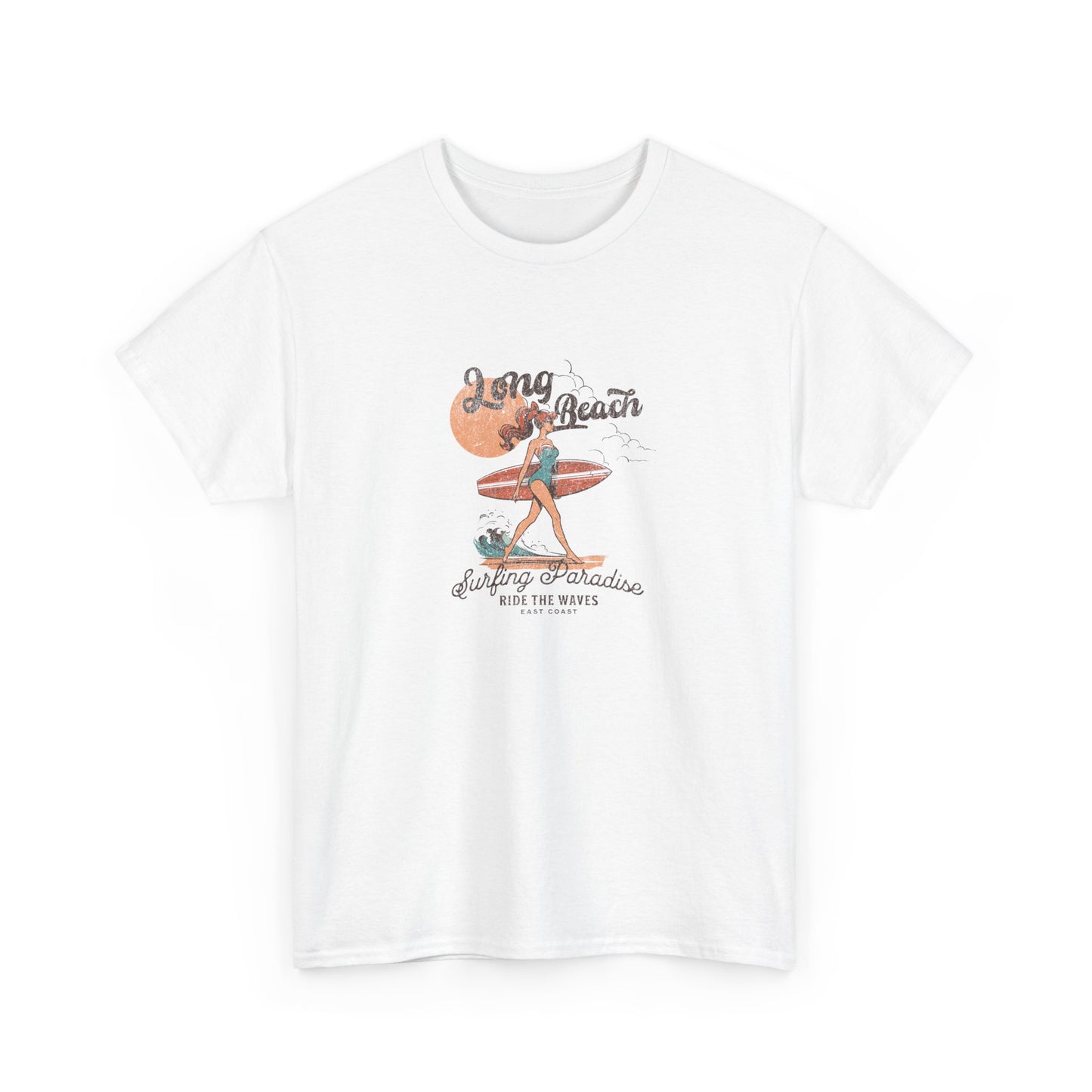 Surf Paradise Unisex Heavy Cotton Tee - Long Beach Vintage Design