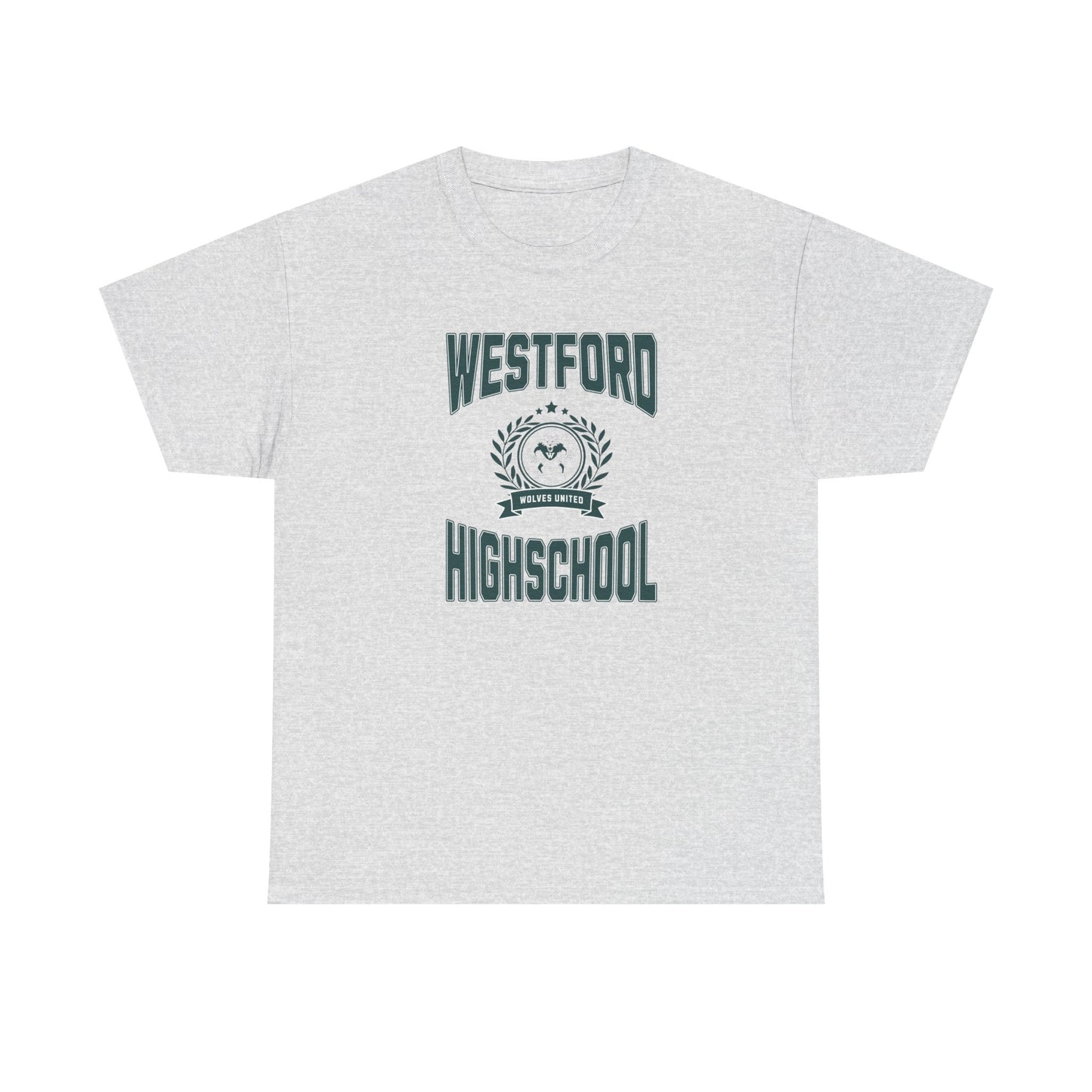 Westford High School Men  Heavy Cotton T-Shirt - Vintage School Spirit Apparel