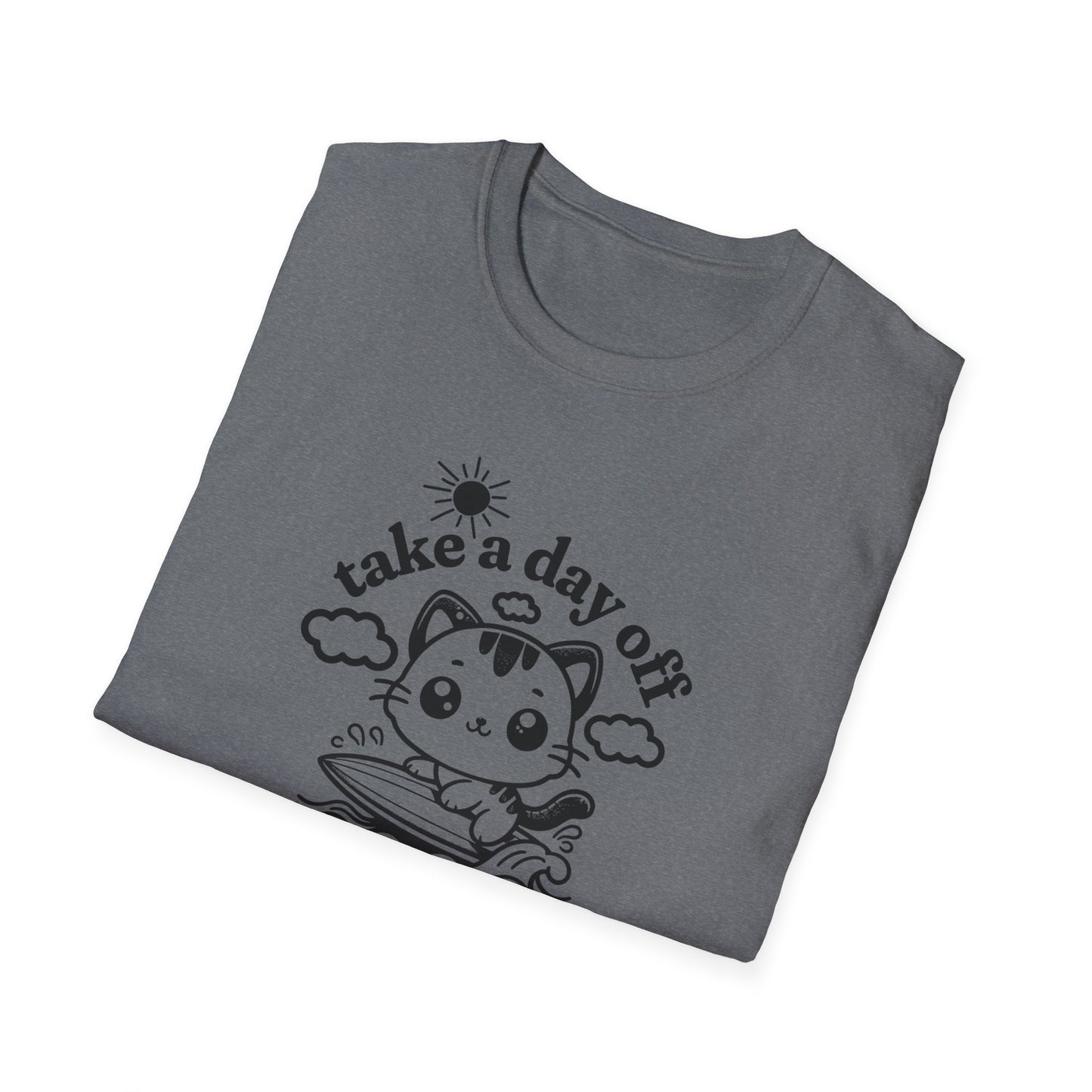 Cute Cat "Take a Day Off" Unisex Softstyle T-Shirt