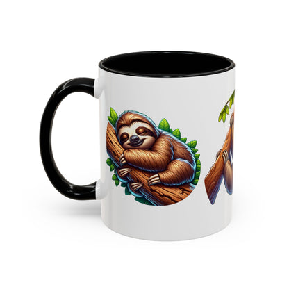 Sloth-Themed Accent Coffee Mug - Fun and Cute Design for Animal Lovers!