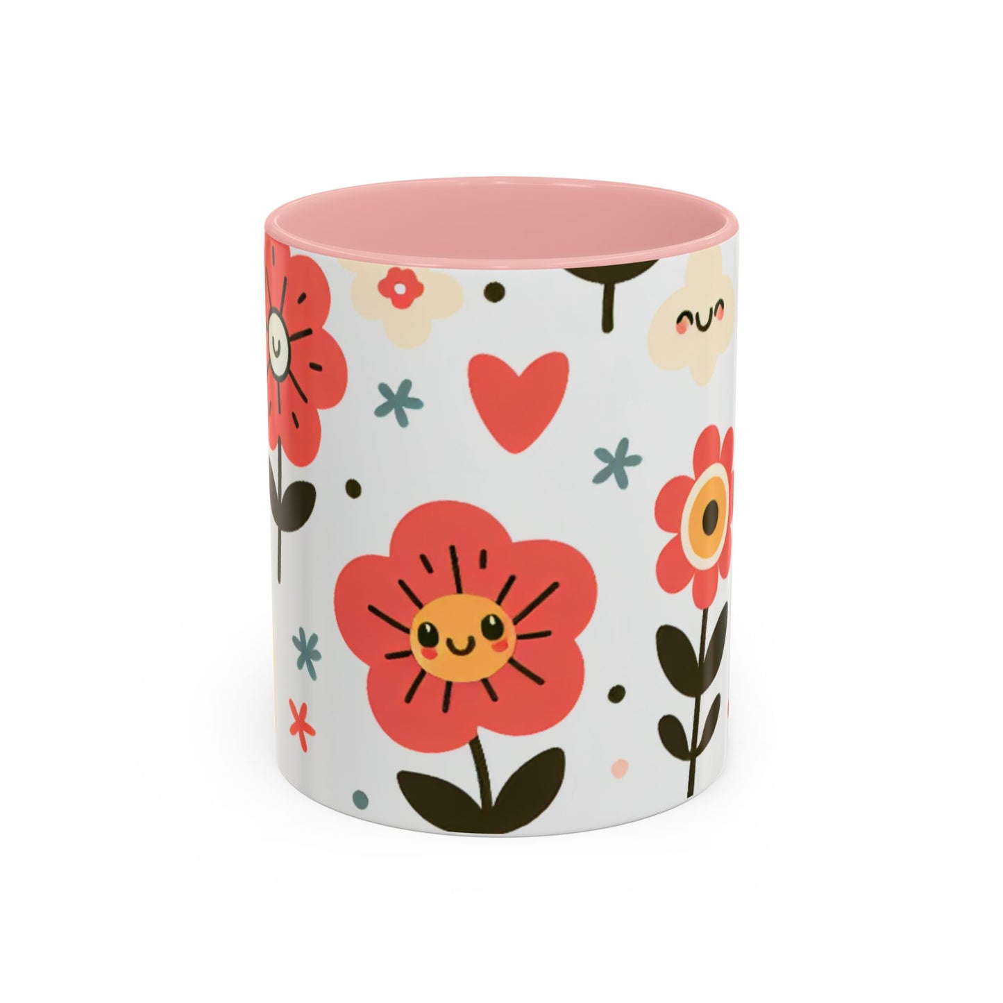 Cheerful Floral Accent Coffee Mug - Happy Vibes for Every Sip