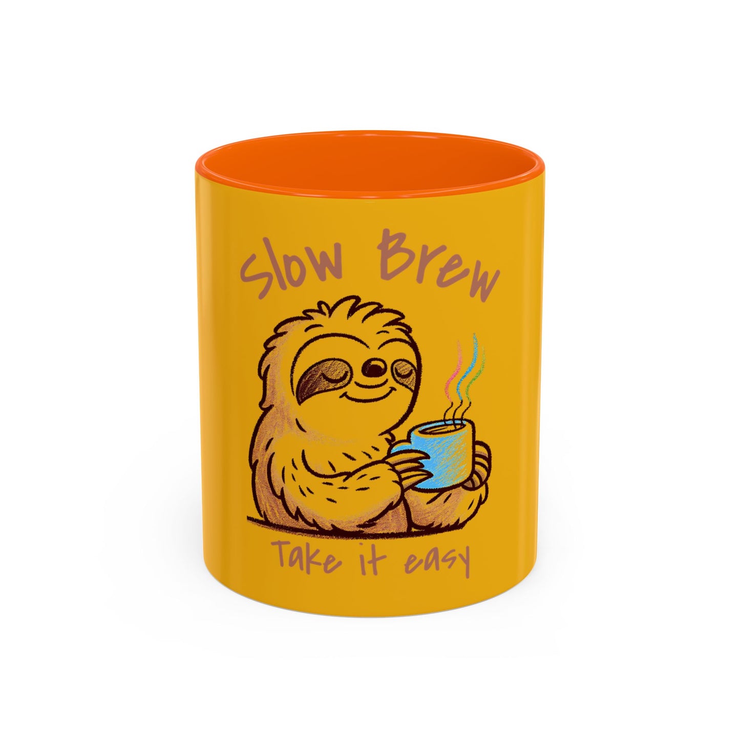 Cute Sloth Coffee Mug - Slow Brew Take It Easy - Fun Gift for Coffee Lovers