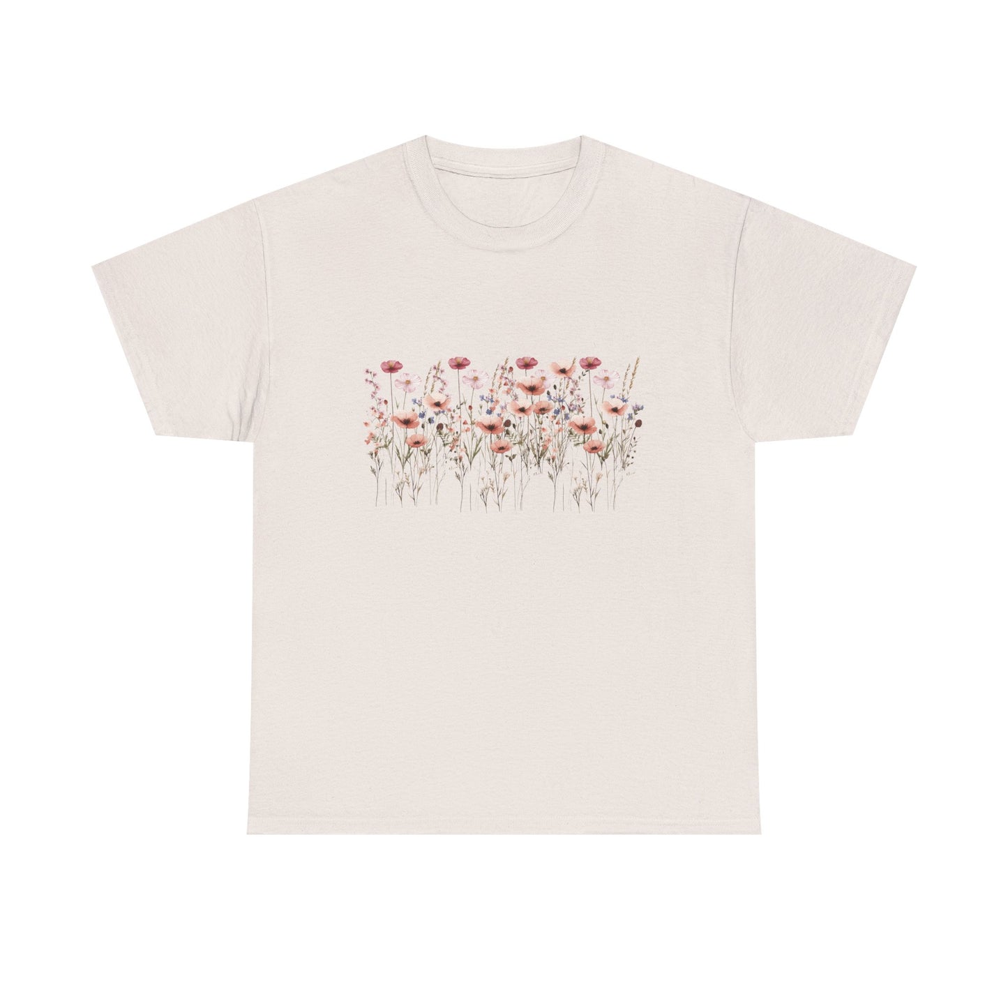 Floral Women's   Heavy Cotton T-shirt  - Comfortable Spring Style