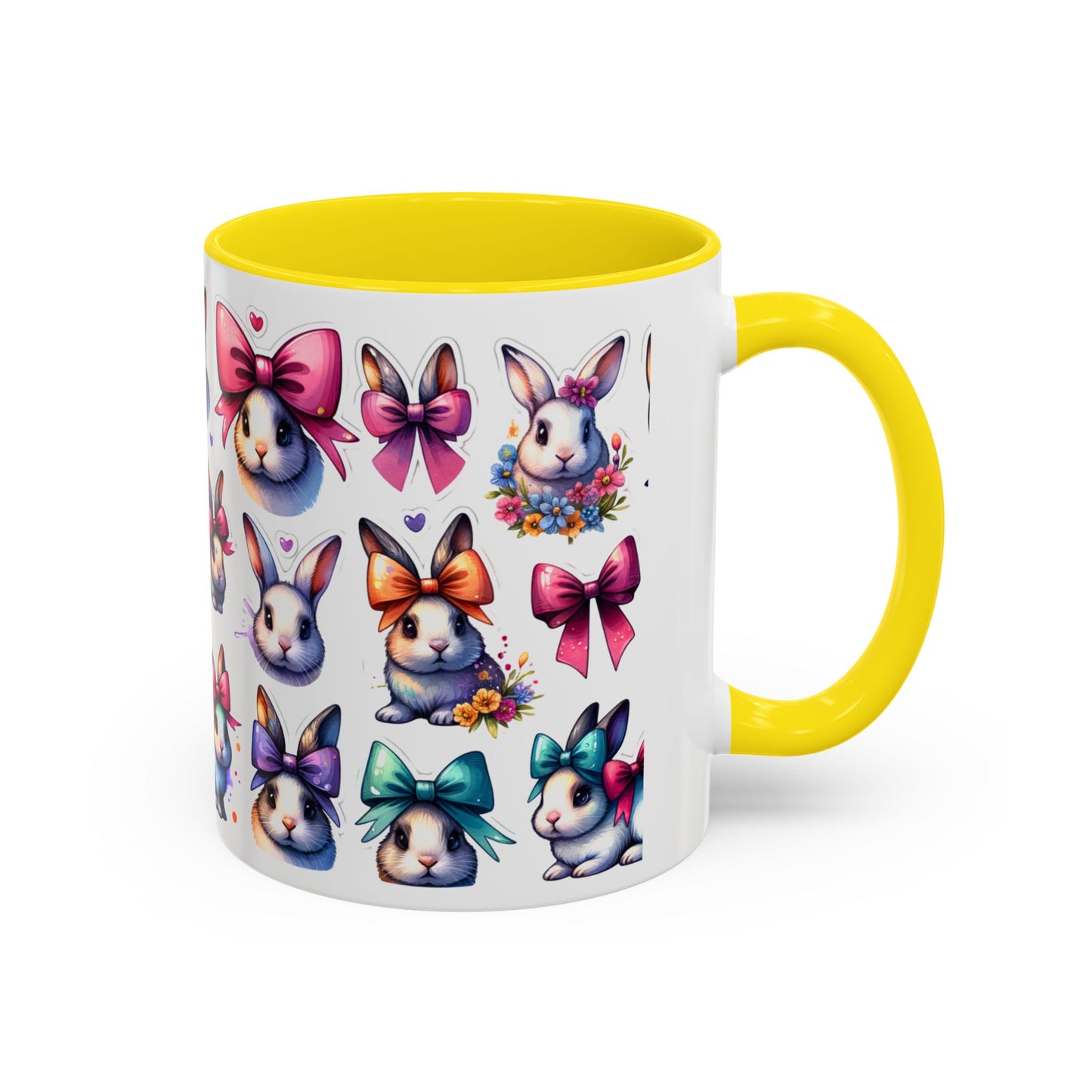 Colorful Bunny-Themed Accent Coffee Mug - Perfect for Spring Gifting!