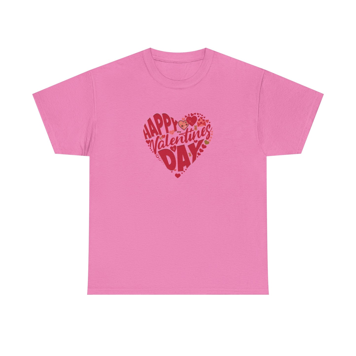 Valentine's Day Unisex Heavy Cotton Tee - Happy Heart Design