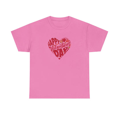 Valentine's Day Unisex Heavy Cotton Tee - Happy Heart Design